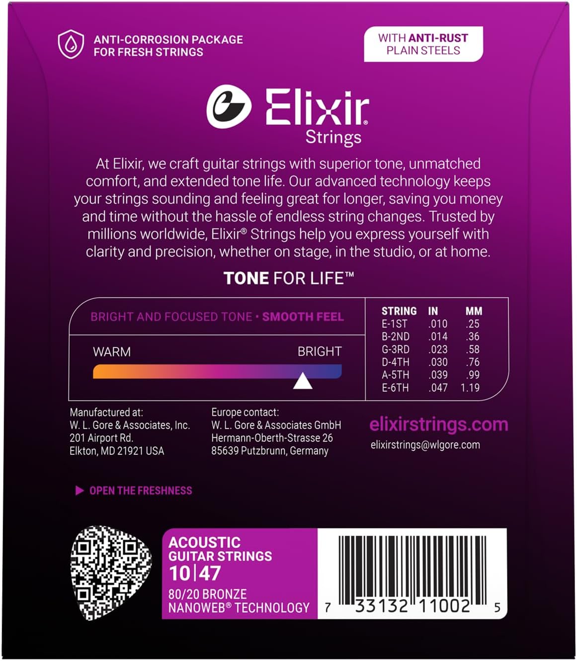 Elixir Nanoweb – Cuerdas para guitarra acústica 010 – 047 - Imagen 6