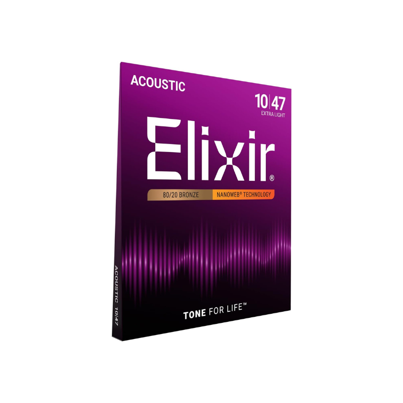 Elixir Nanoweb – Cuerdas para guitarra acústica 010 – 047