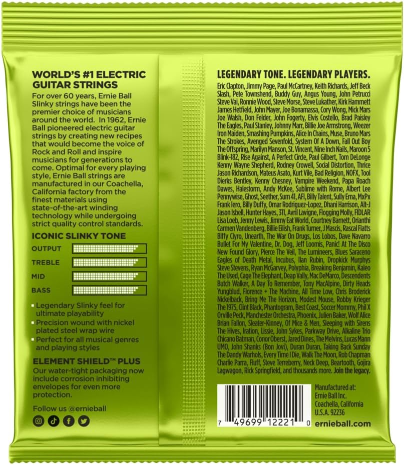 Cuerdas para guitarra eléctrica Ernie Ball Regular Slinky de níquel, calibre 10-46 - Imagen 2