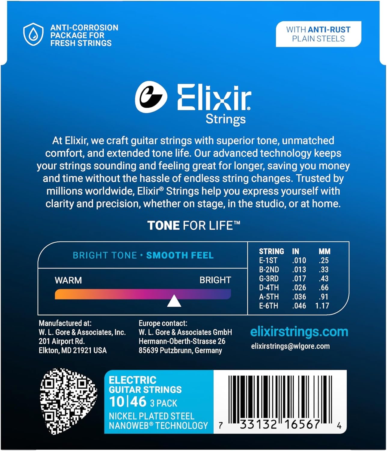 Elixir Nanoweb (Paquete de 3) - Cuerdas para guitarra eléctrica 010-.046 - Imagen 2