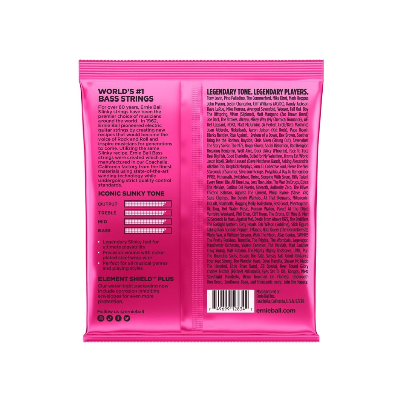 Cuerdas Para Bajo Eléctrico Ernie Ball Super Slinky Calibre 45-100 - Imagen 2