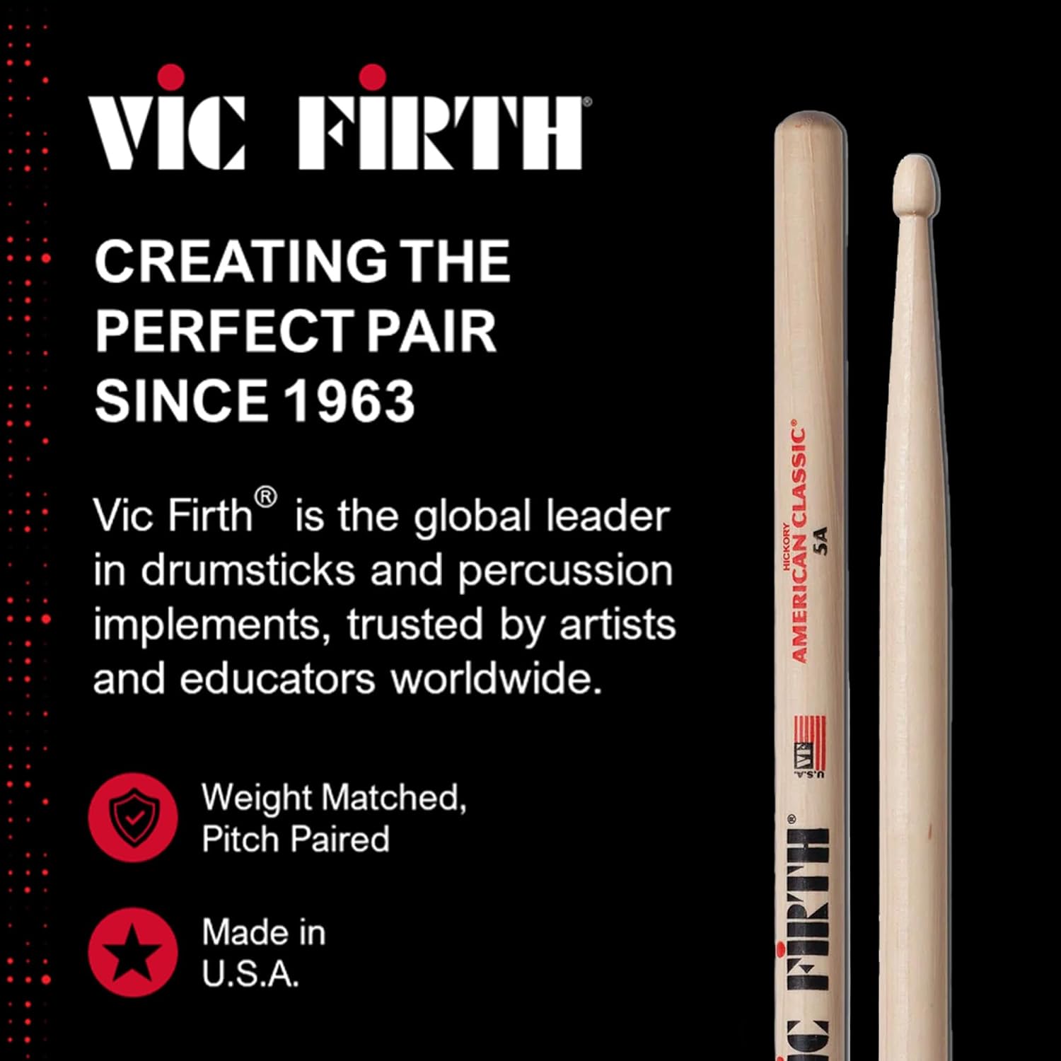 Baquetas Vic Firth clásicas 5A - Imagen 2